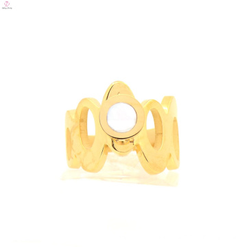 Hochwertiges Gelbgold Design Damen Ringe, Krone Form Ringe für Frauen Engagements